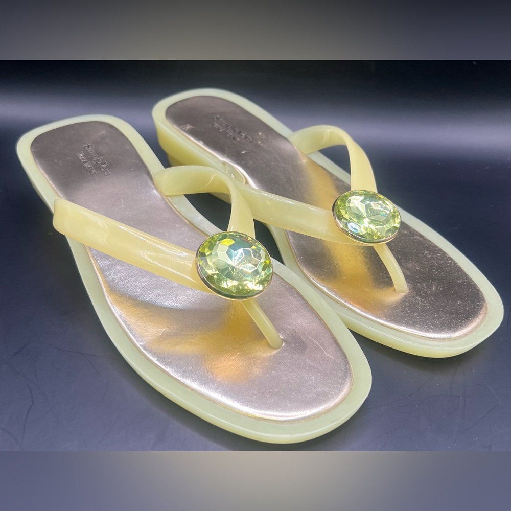 Simply Vera,Vera Wang-Bauble Pale Yellow-Stylish Yellow Plastic‎ Sandals,Size:8M
